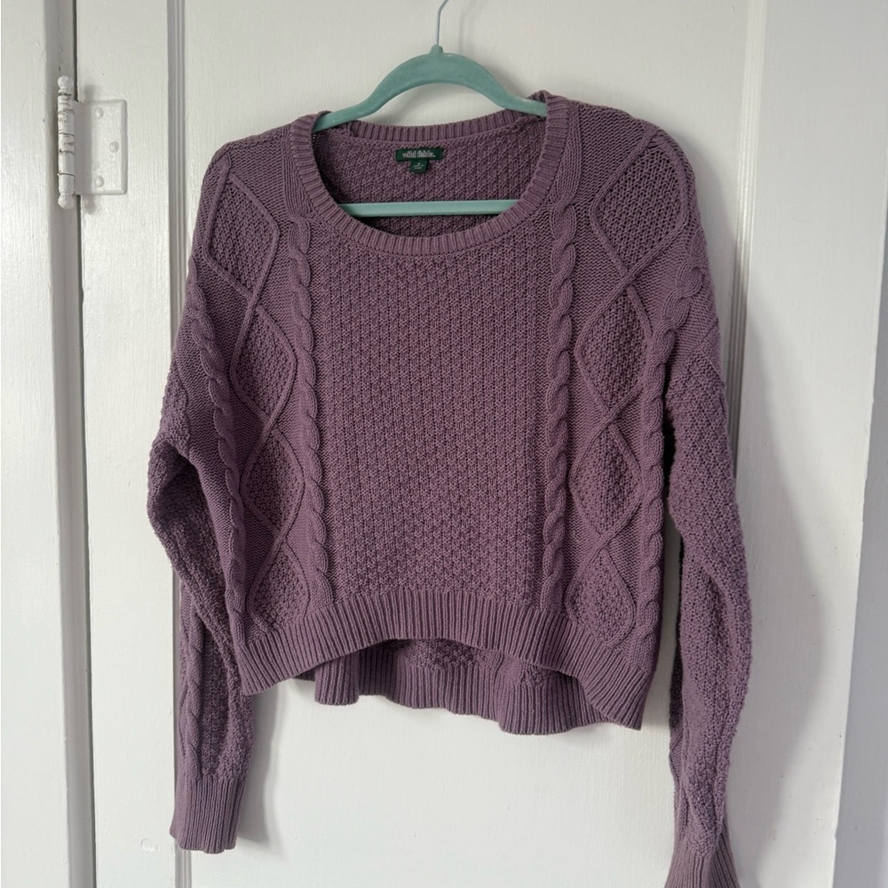Wild Fable Purple Cable Knit Sweater